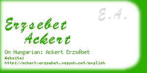 erzsebet ackert business card
