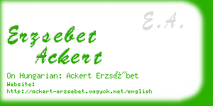 erzsebet ackert business card